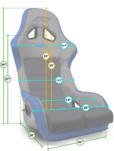 PRP Seats - PRP Tango Composite Seat- Black/Blue - A4301-V - Image 2