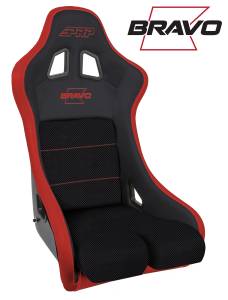 Interior - Seats - PRP Seats - PRP Bravo Composite Seat- Black/Red (PRP Red Outline/Bravo Red- Red Stitching) - A4502-237