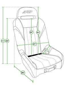PRP Seats - PRP Polaris General/RZR S 900/XP 1000/Turbo S/Can-Am X3/ GT/SE 1 In. Extra Wide Suspension Seat - A5709-POR1K - Image 2