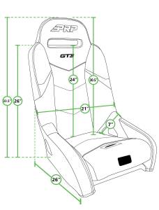 PRP Seats - PRP Polaris RZR PRO XP/PRO R/Turbo R GT3 Suspension Seat - Black - A7301-PORXP-201 - Image 2