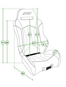PRP Seats - PRP Polaris RZR PRO XP/PRO R/Turbo R XC Suspension Seat- Black/Blue - A7701-PORXP-V - Image 2