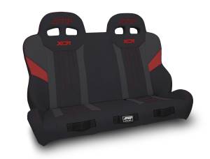 PRP XCR Rear Suspension Bench Seat for Polaris RZR PRO XP4, PRO R4, Turbo R4, Black & Red - A8201-PORXP-204