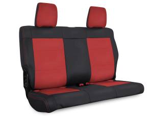 PRP Seats - PRP 07-10 Jeep Wrangler JK Rear Seat Covers/2 door - Black/Red - B017-05
