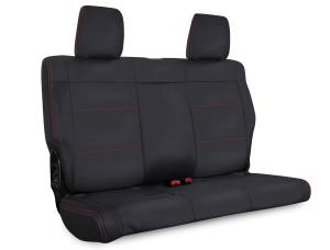 Interior - Seat Covers - PRP Seats - PRP 11-12 Jeep Wrangler JK Rear Seat Cover/2 door - Black with Red Stitching - B020-01