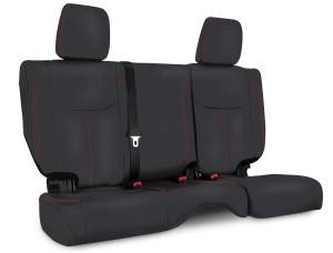 PRP 13-18 Jeep Wrangler JK Rear Seat Cover/2 door - Black with Red Stitching - B023-01