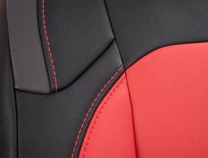 PRP Seats - PRP 2018+ Jeep Wrangler JL/2 Door/ Non-Rubicon Front Seat Covers (Pair) - Black w/ Red Stitching - B037-01 - Image 4