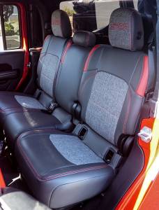 PRP Seats - PRP 2020+ Jeep Gladiator JT Rear Bench Cover for with Cloth Interior - Black with Red Stitching - B055-01 - Image 3