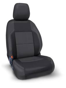 PRP Seats - PRP 2016+ Toyota Tacoma Front Seat Covers with Electric Seat Adjusters (Pair) - Black/Grey - B057-03 - Image 1