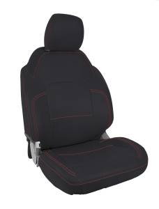 PRP Seats - PRP 2021+ Ford Bronco 2 Door Front Seat Covers (Pair) - Black w/ Red Stitching - B058-01 - Image 1