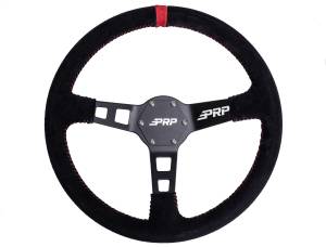 PRP Deep Dish Suede Steering Wheel- Red - G123