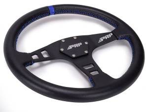 PRP Seats - PRP Flat Leather Steering Wheel- Blue - G211 - Image 2