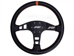 PRP Flat Leather Steering Wheel- Orange - G214