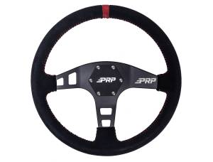 Interior - Steering Wheels - PRP Seats - PRP Flat Suede Steering Wheel- Red - G223