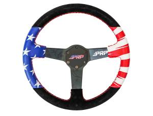 PRP Seats - PRP Suede New Glory Deep Dish Steering Wheel  - Black/Red/White/Blue - G245 - Image 4