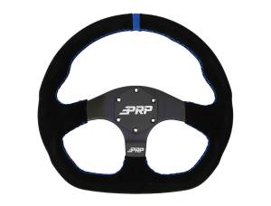 Interior - Steering Wheels - PRP Seats - PRP Suede D-Shape Steering Wheel - Blue - G251