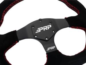 PRP Seats - PRP Suede D-Shape Steering Wheel - Red - G253 - Image 2
