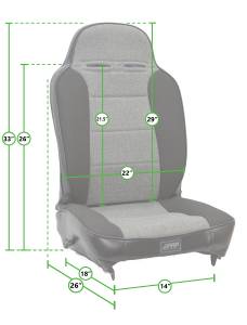 PRP Seats - PRP Enduro High Back Reclining Suspension Seats Kit for Jeep Wrangler CJ7/YJ (Pair), Gray - A130110-C32-54 - Image 2