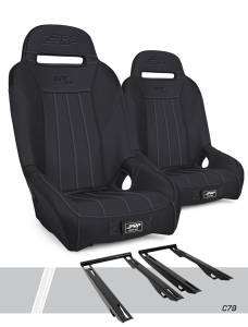 PRP Seats - PRP GT/S.E. Suspension Seats Kit for Polaris RZR PRO XP, PRO R, Turbo R (Pair), Black - A5701-PORXP-C79-201 - Image 1