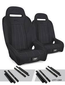 PRP GT/S.E. Suspension Seats Kit for Polaris General, RZR S 900, 900 Trail, Trail, XP 1000, Turbo, Turbo S, RS1 (Pair), Black - A5701-PORXP-C83-201