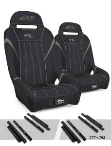 PRP GT/S.E. Suspension Seats Kit for Polaris General, RZR S 900, 900 Trail, Trail, XP 1000, Turbo, Turbo S, RS1 (Pair), Black & Gray - A5701-PORXP-C83-203