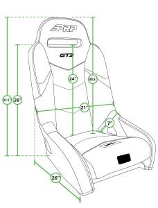 PRP Seats - PRP GT3 Suspension Seats Kit for Honda Talon (Pair), Black - A7301-PORXP-C66-201 - Image 2