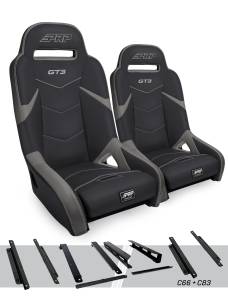 PRP Seats - PRP GT3 Suspension Seats Kit for Honda Talon (Pair), Black & Gray - A7301-PORXP-C66-203 - Image 1