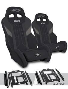 PRP XCR Suspension Seats Kit for Polaris RZR 570, 800, 900 (Pair), Black & Gray - A8001-PORXP-C50S-203