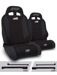 PRP Enduro Elite Suspension Seat - Trek Edition, Kit for Jeep Wrangler CJ7/YJ (Pair), Black - A89010-C32-50