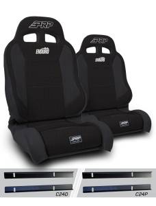 PRP Seats - PRP Enduro Elite Suspension Seat - Trek Edition, Kit for 03-06 Jeep Wrangler TJ (Pair), Black - A89010-C24-50 - Image 1