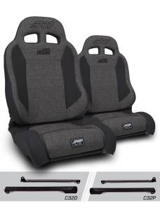 PRP Enduro Elite Suspension Seat - Trek Edition, Kit for Jeep Wrangler CJ7/YJ (Pair), Gray - A89010-C32-54