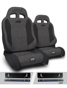 PRP Enduro Elite Suspension Seat - Trek Edition, Kit for 97-02 Jeep Wrangler TJ (Pair), Gray - A89010-C23-54