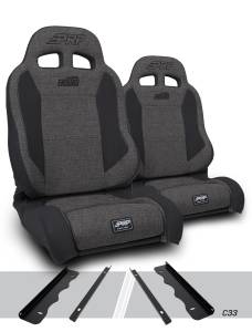 PRP Enduro Elite Suspension Seat - Trek Edition, Kit for 95-01 Jeep Cherokee XJ (Pair), Gray - A89010-C33-54