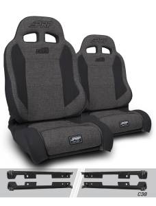PRP Enduro Elite Suspension Seat - Trek Edition, Kit for Jeep Wrangler JK/JKU (Pair), Gray - A89010-C38-54
