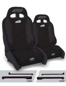 PRP Seats - PRP Enduro Elite Suspension Seat - Crawl Edition, Kit for Jeep Wrangler CJ7/YJ (Pair), Black - A90010-C32-50 - Image 1