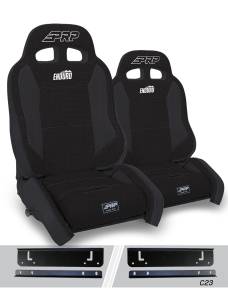 PRP Enduro Elite Suspension Seat - Crawl Edition, Kit for 97-02 Jeep Wrangler TJ (Pair), Black - A90010-C23-50