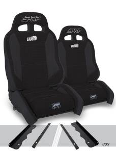 PRP Seats - PRP Enduro Elite Suspension Seat - Crawl Edition, Kit for 95-01 Jeep Cherokee XJ (Pair), Black - A90010-C33-50 - Image 1
