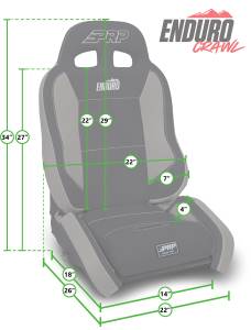 PRP Seats - PRP Enduro Elite Suspension Seat - Crawl Edition, Kit for Jeep Wrangler JK/JKU (Pair), Gray - A90010-C38-54 - Image 2