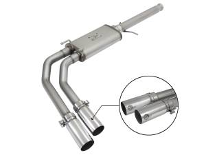 aFe Power Rebel Series 3 IN to 2-1/2 IN 409 Stainless Steel Cat-Back Exhaust w/ Polish Tip - 49-44062-P