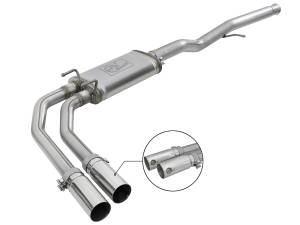 aFe Power Rebel Series 3 IN to 2-1/2 IN 409 Stainless Steel Cat-Back Exhaust w/ Polish Tip - 49-44098-P
