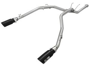 aFe Power Large Bore-HD 2-1/2 IN 409 Stainless Steel DPF-Back Exhaust System w/ Black Tip RAM 1500 EcoDiesel 14-19 V6-3.0L (td) - 49-42041-B