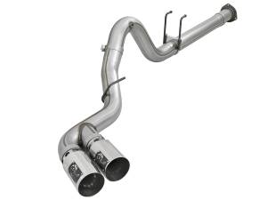 aFe Power Rebel XD Series 4 IN 409 Stainless Steel DPF-Back Exhaust w/Dual Polished Tips Ford Diesel Trucks 17-23 V8-6.7L (td) - 49-43102-P