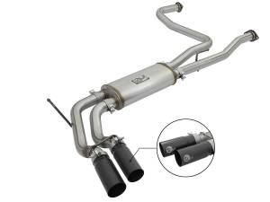 aFe Power Rebel Series 3 IN 409 Stainless Steel Cat-Back Exhaust System w/Black Tips Nissan Titan 04-15 V8-5.6L - 49-46124-B