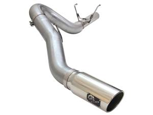 aFe Power Large Bore-HD 5 IN 409 Stainless Steel DPF-Back Exhaust System w/Polished Tip Dodge RAM Diesel Trucks 13-18 L6-6.7L (td) - 49-42051-1P