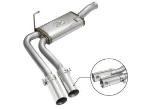 aFe Power Rebel Series 3 IN to 2-1/2 IN 409 Stainless Steel Cat-Back Exhaust w/ Polish Tip - 49-44070-P