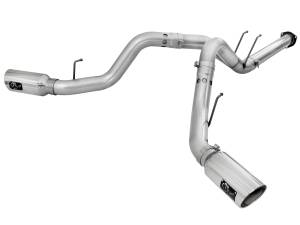 aFe Power ATLAS 4 IN Aluminized Steel DPF-Back Exhaust System w/Polished Tip Ford Diesel Trucks 11-14 V8-6.7L (td) - 49-03065-P