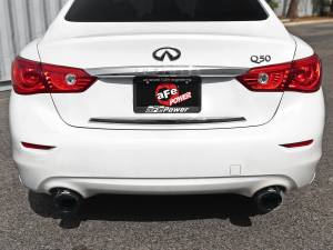 aFe Power - aFe Power Takeda 2-1/2 IN 304 Stainless Steel Axle-Back Exhaust System w/ Black Tip Infiniti Q50 16-23 V6-3.0L (tt) - 49-36130NM-B - Image 6