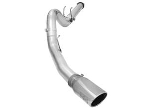 aFe Power ATLAS 5 IN Aluminized Steel DPF-Back Exhaust System w/Polished Tip Ford Diesel Trucks 15-16 V8-6.7L (td) - 49-03064-P
