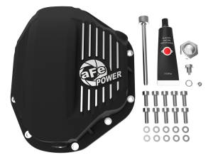 aFe Power - aFe Power Pro Series Rear Differential Cover Kit Black w/ Machined Fins & Gear Oil Dodge Diesel Trucks 94-02 / Ford Diesel Trucks 99-07 - 46-70032-WL - Image 2