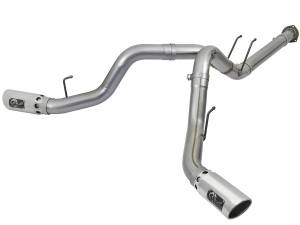 aFe Power Large Bore-HD 4 IN 409 Stainless Steel DPF-Back Exhaust System w/Polished Tip Ford Diesel Trucks 17-23 V8-6.7L (td) - 49-43092-P