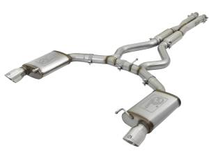aFe Power MACH Force-Xp 304 Stainless Steel Cat-Back Exhaust w/ Resonator Polished Tip Ford Mustang 15-17 V8-5.0L/V6-3.7L - 49-33087-P